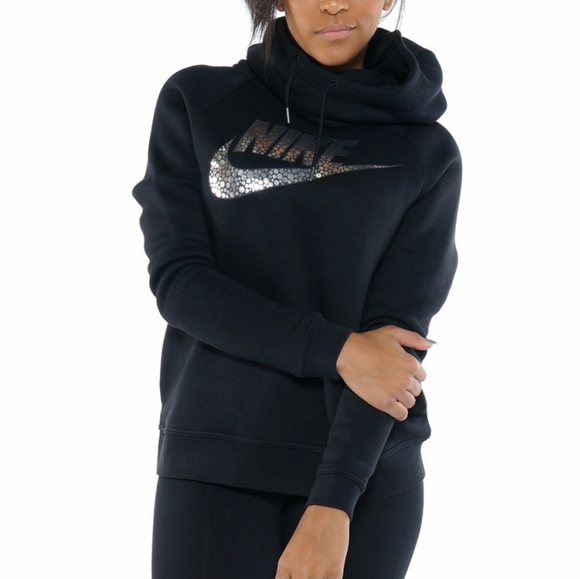nike women's rally hoodie black